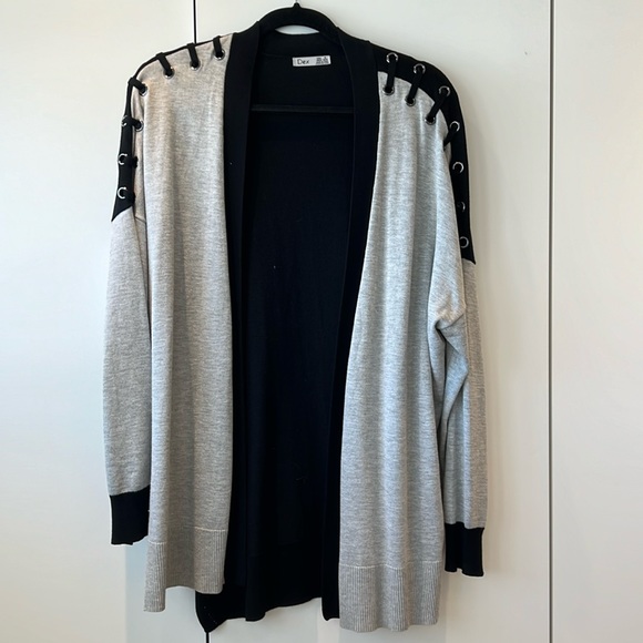 DEX black and grey open cardigan size XL - Picture 1 of 3